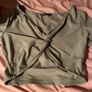 GREEN CROP TOP , brand new!